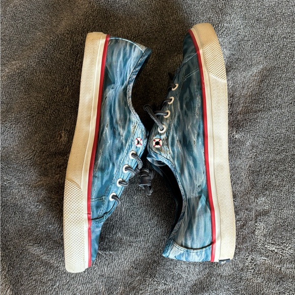 RARE blue and white Sperry Universal Studios Jaws Ltd Ed shoes size 9M - Picture 5 of 8